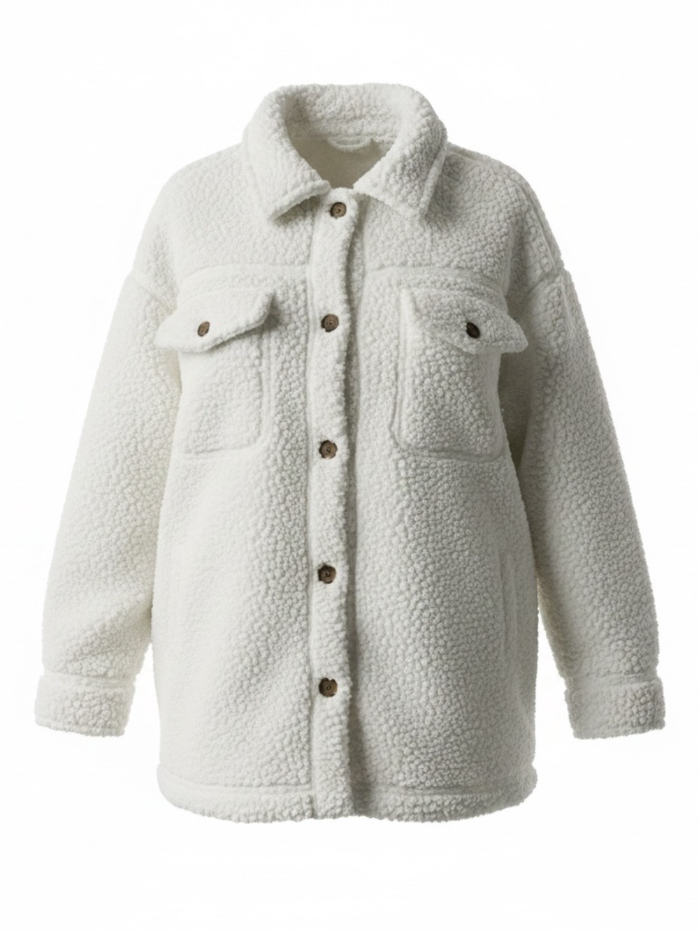 32 Degrees Ladies' Super Soft Cozy Over Shirt Jacket, Cream M/L - Picture 5 of 9